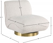 Geneva Boucle Fabric Swivel Accent Chair