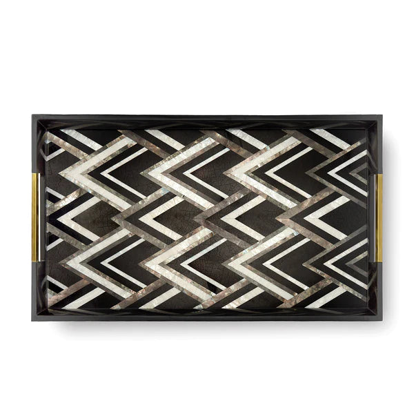 Deco Noir Rectangular Tray