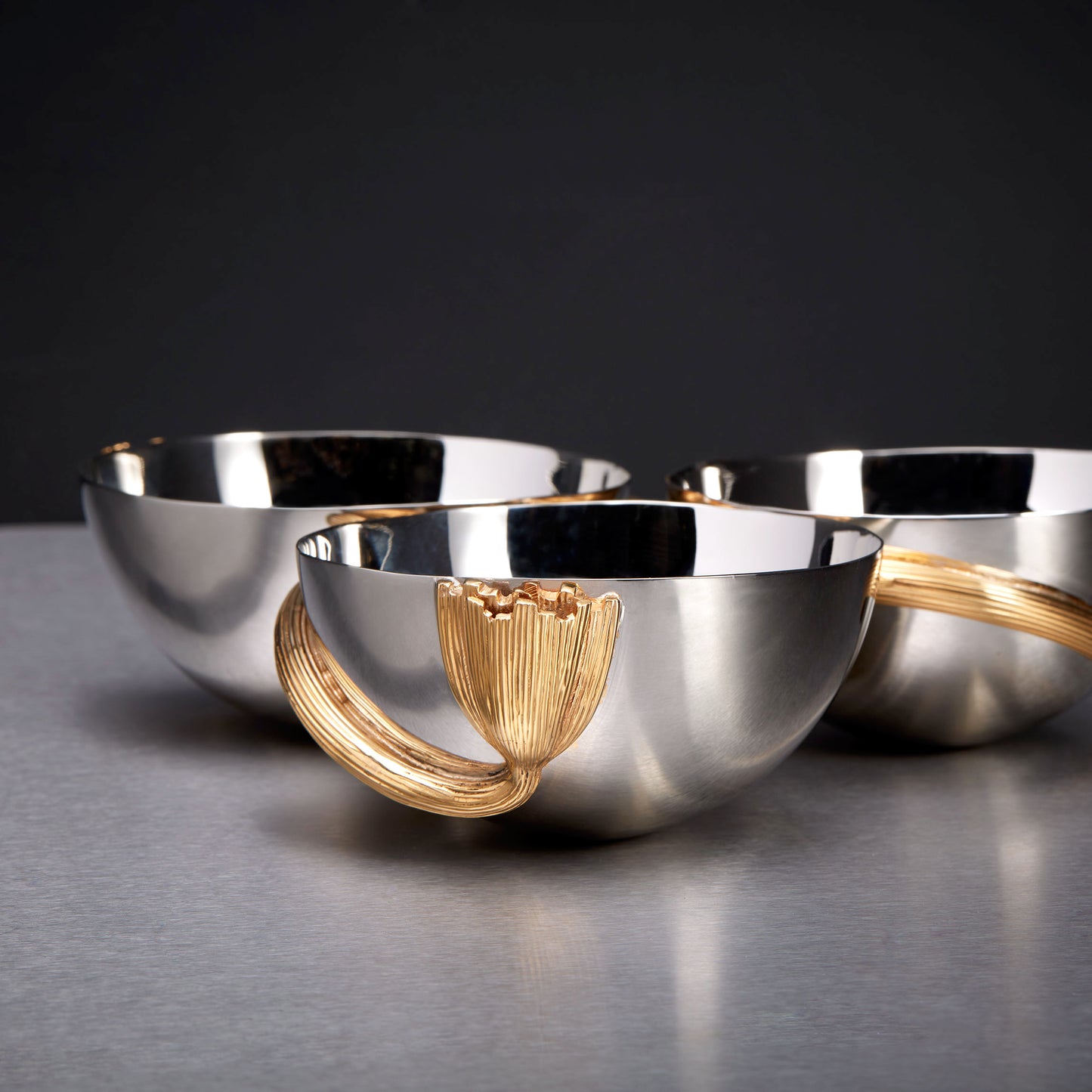 Deco Leaves Condiment Server - 3 Sections