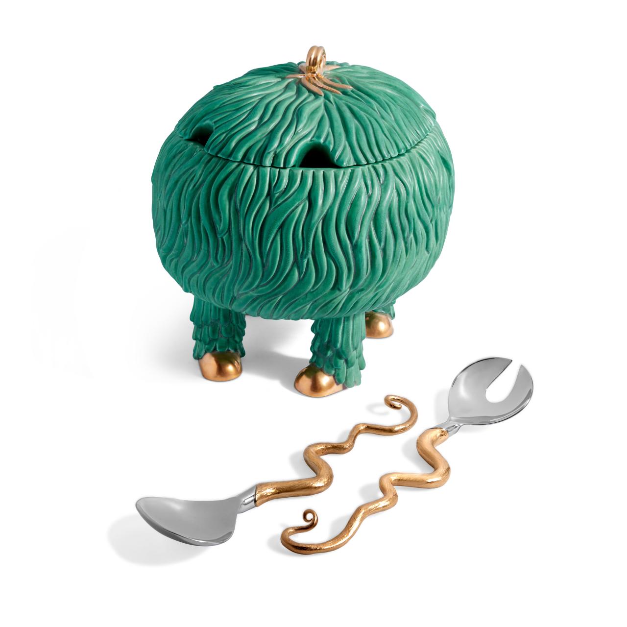 Haas Fox Salad Monster Serving Bowl - Green