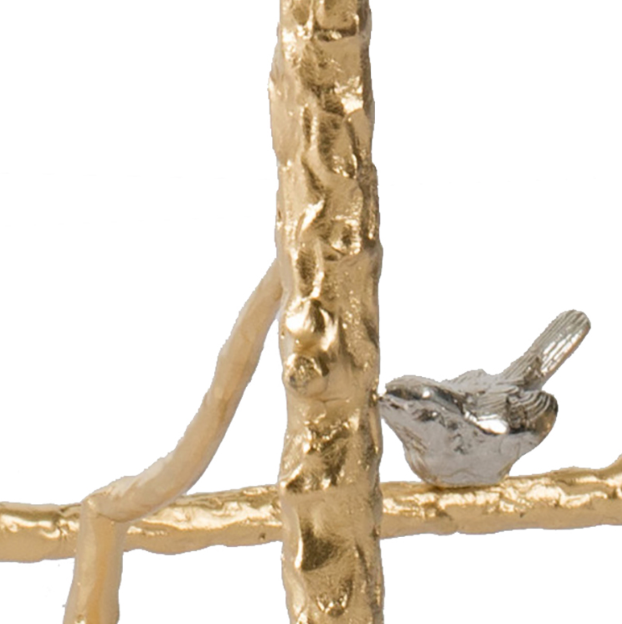 Branched Bird Square Glass Side Table