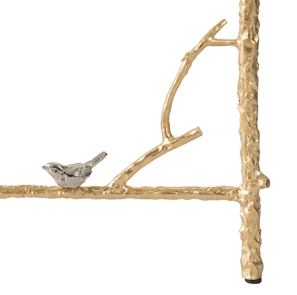 Branched Bird Square Glass Side Table