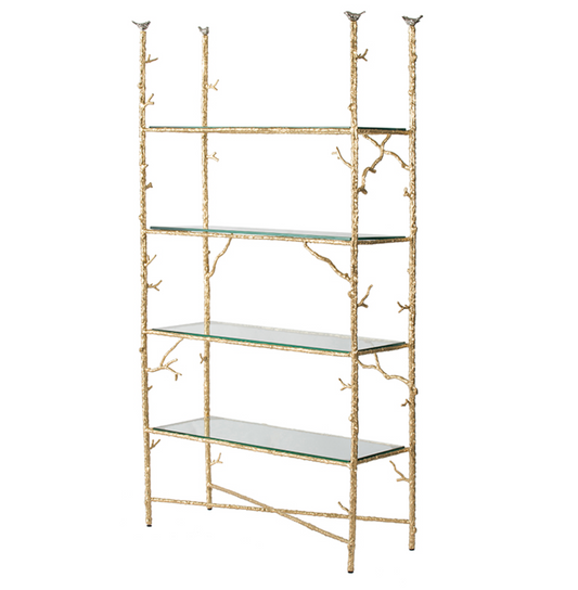 Branched Bird Glass Etagere
