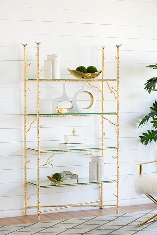 Branched Bird Glass Etagere