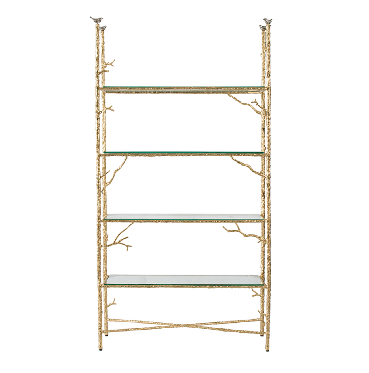 Branched Bird Glass Etagere