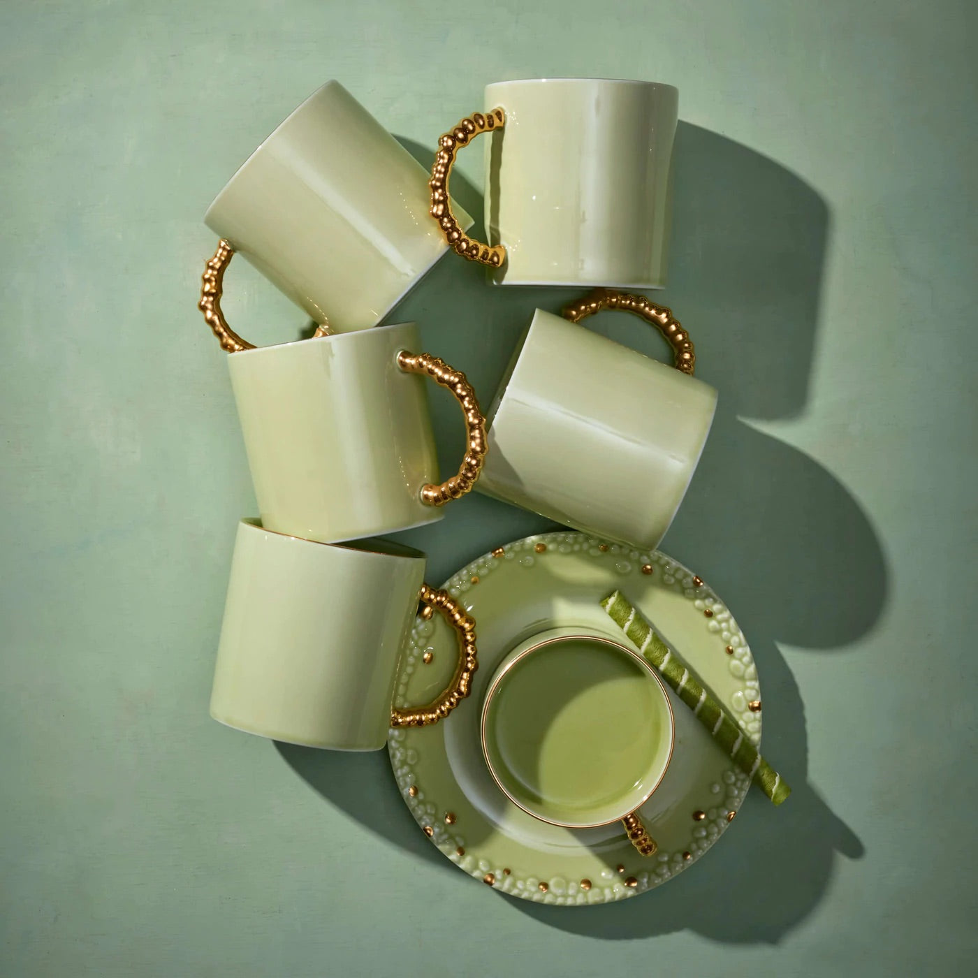 Haas Mojave Espresso Cup + Saucer - Matcha + Gold