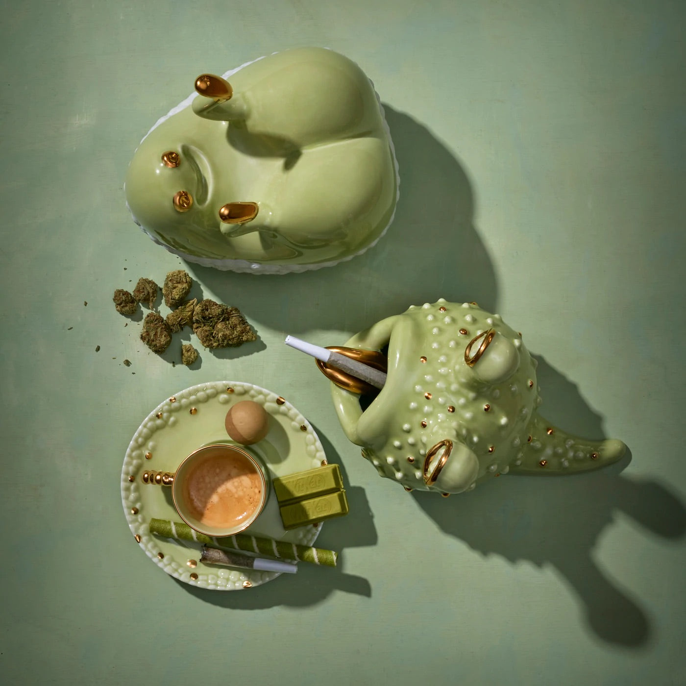 Haas Mojave Espresso Cup + Saucer - Matcha + Gold