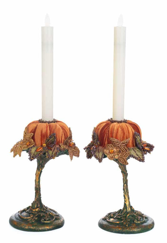 Pumpkin Candle Holder Set of 2