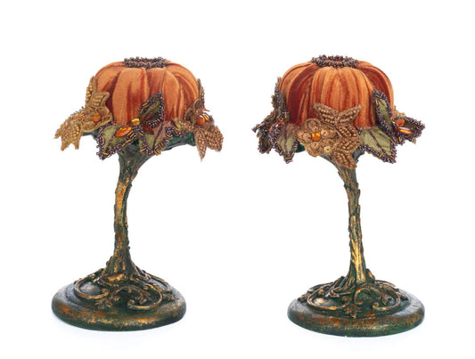 Pumpkin Candle Holder Set of 2