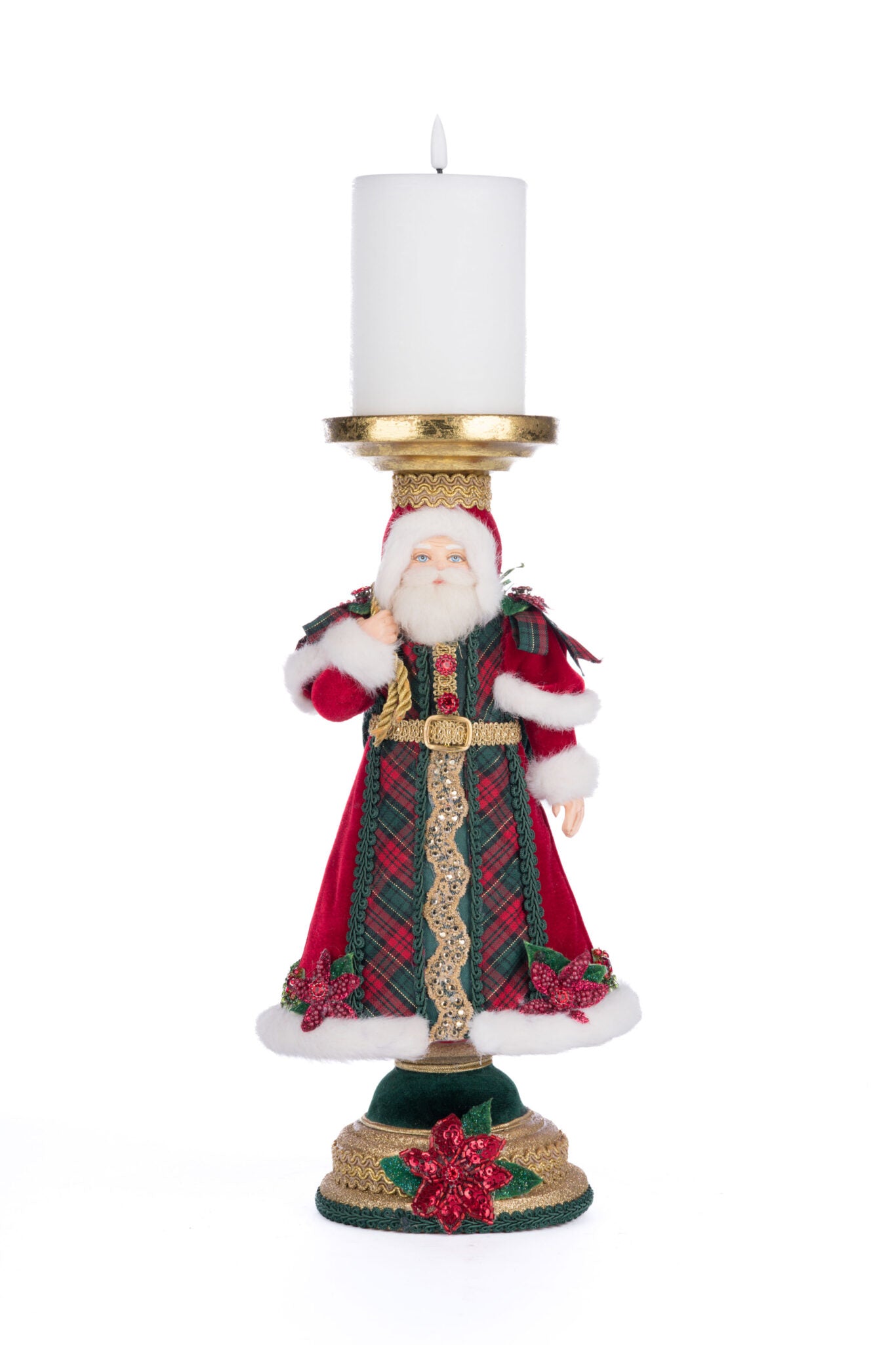 Holiday Magic Santa Candlestick