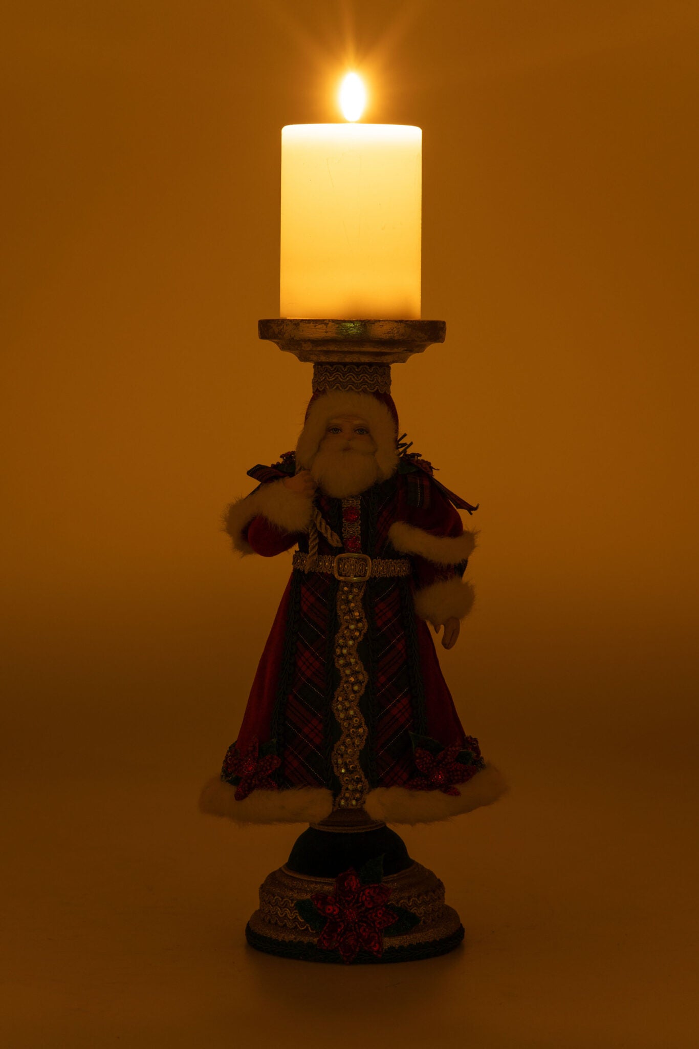 Holiday Magic Santa Candlestick