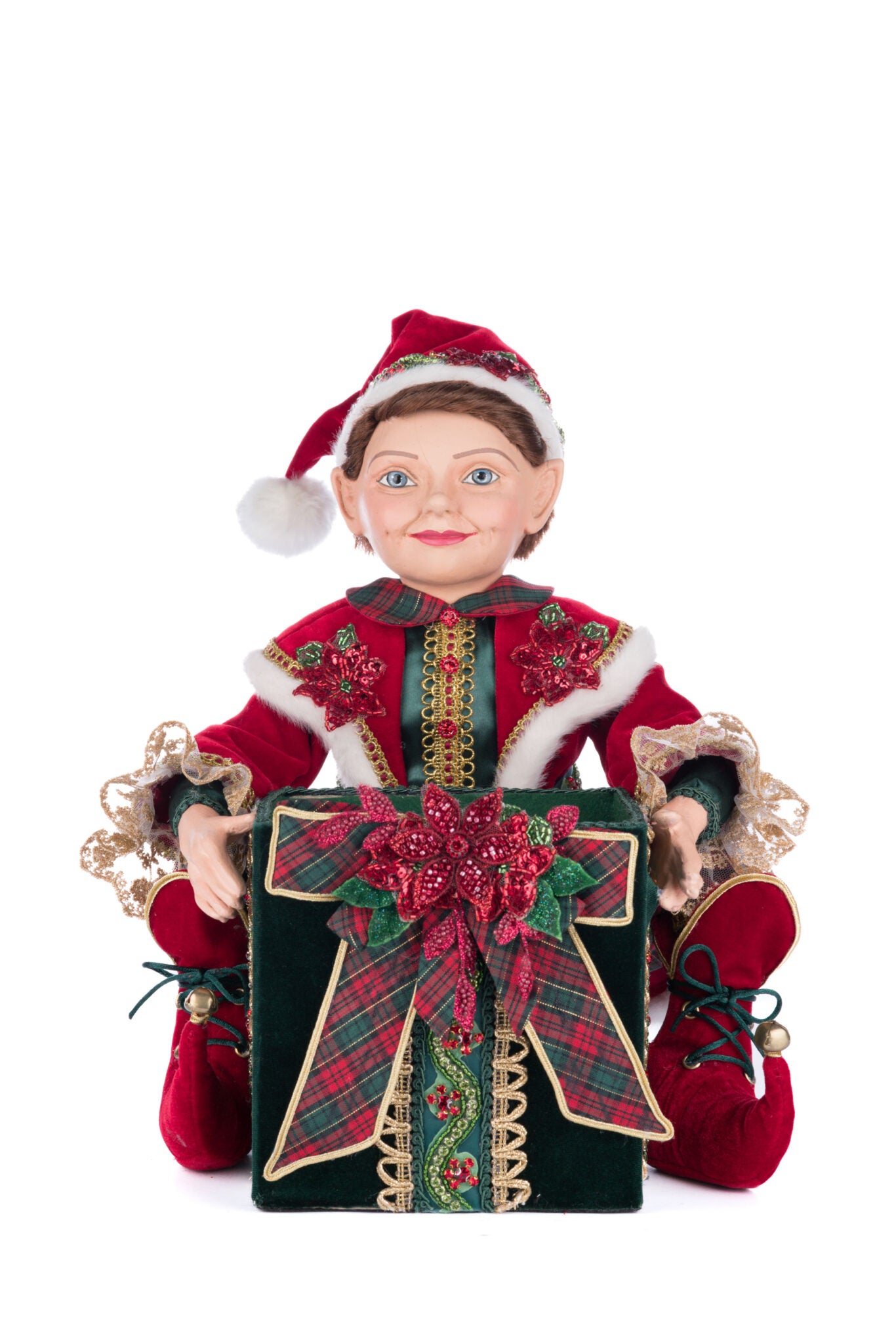 Elf Holding Gift Candy Bowl