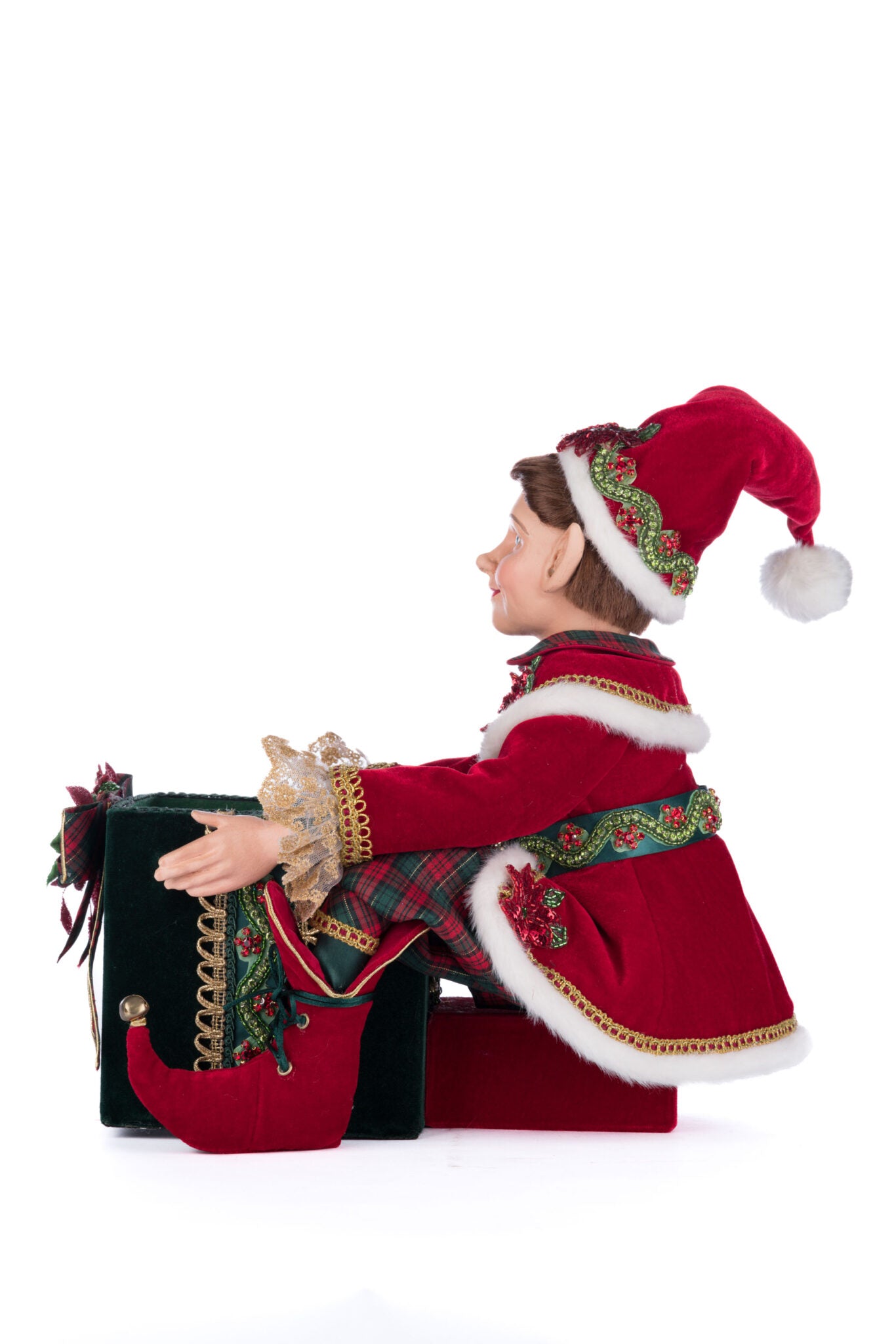 Elf Holding Gift Candy Bowl