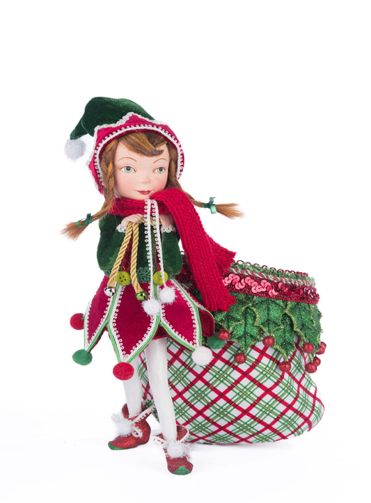 Winter Snowdrop Elf With Bag