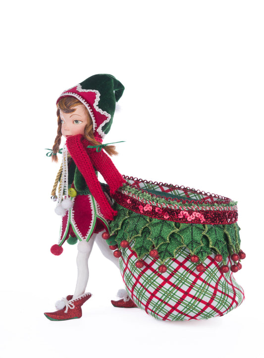 Winter Snowdrop Elf With Bag