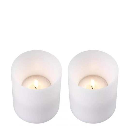 Artificial Candle Deep ø 10 x H. 12 cm Set of 2