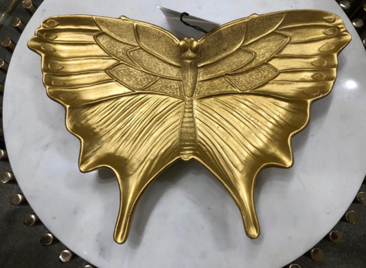 Gold Resin Butterfly Plate