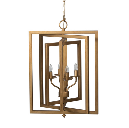 Gold Concentric Frame Chandelier