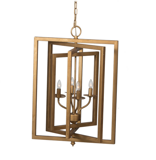 Gold Concentric Frame Chandelier