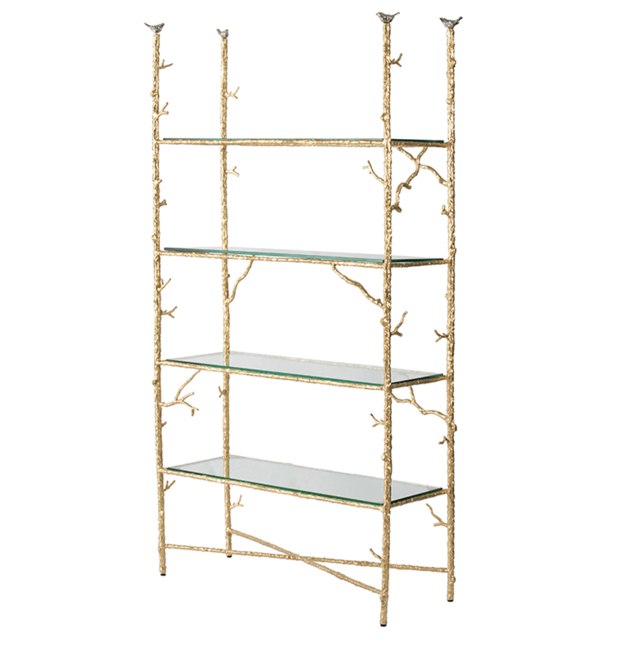 Branched Bird Glass Etagere